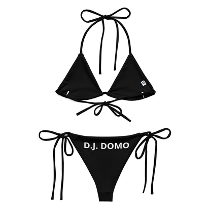 D.J. Domo "Classic" 2 Piece String Bikini Swimsuit Black/White