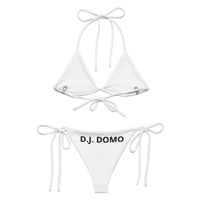 D.J. Domo "Classic" 2 Piece String Bikini Swimsuit White/Black