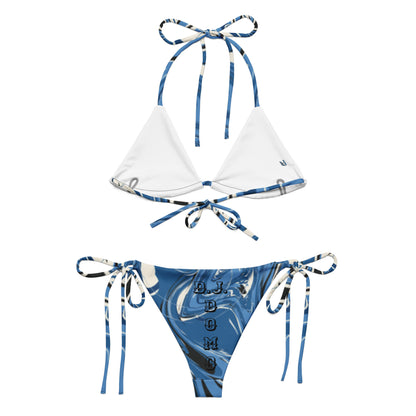 D.J. Domo "Blue Swirlz" 2 Piece String Bikini Swimsuit