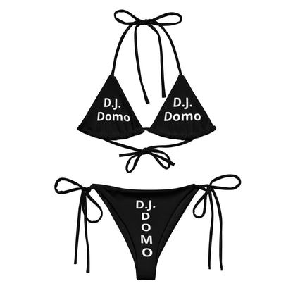 D.J. Domo "Classic" 2 Piece String Bikini Swimsuit Black/White