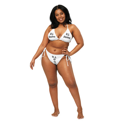 D.J. Domo "Classic" 2 Piece String Bikini Swimsuit White/Black