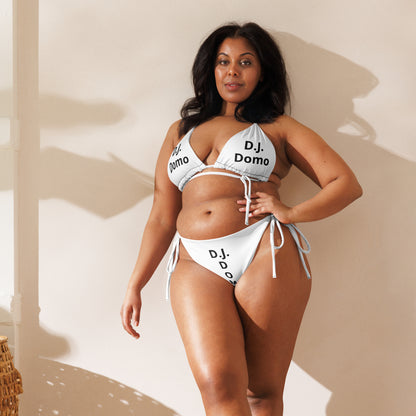 D.J. Domo "Classic" 2 Piece String Bikini Swimsuit White/Black