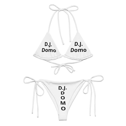 D.J. Domo "Classic" 2 Piece String Bikini Swimsuit White/Black