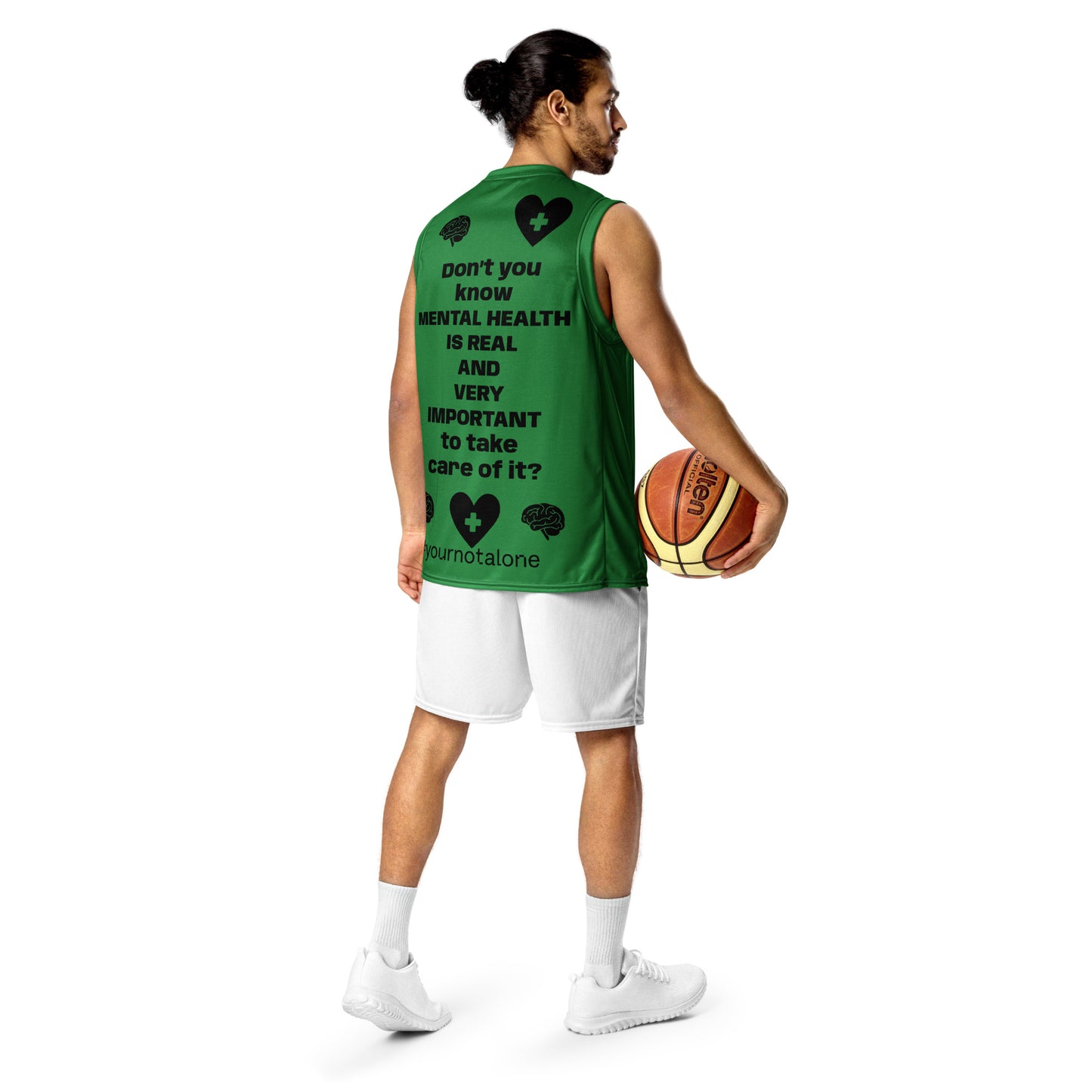 D.J. Domo "Mental Health yournotalone" Unisex Basketball Jersey Green/Black