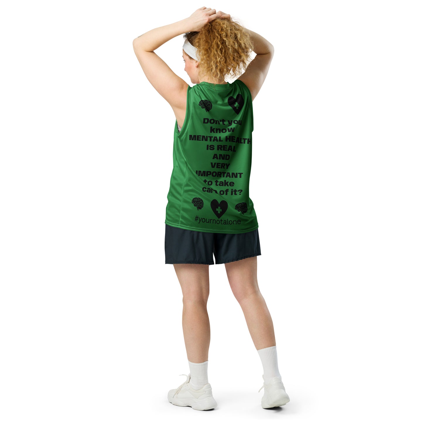 D.J. Domo "Mental Health yournotalone" Unisex Basketball Jersey Green/Black