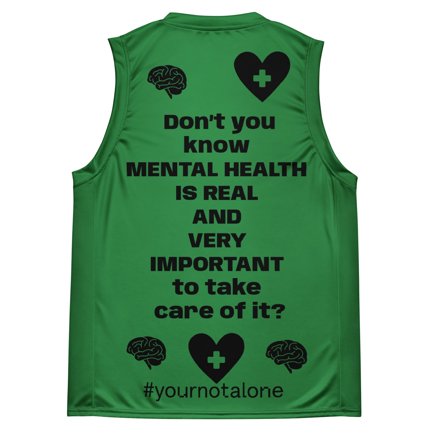 D.J. Domo "Mental Health yournotalone" Unisex Basketball Jersey Green/Black