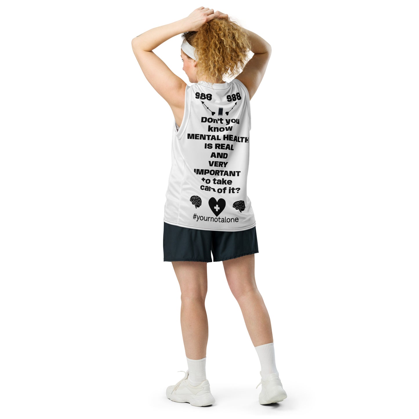 D.J. Domo "Mental Health 988" Unisex Basketball Jersey White/Black