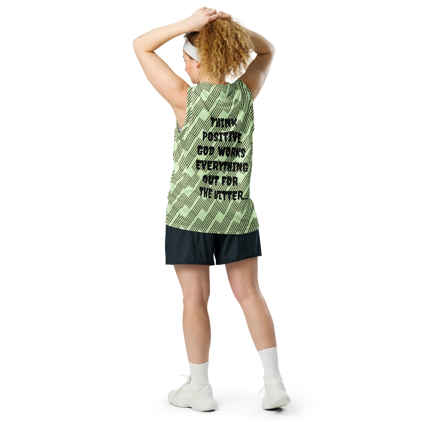 D.J. Domo "In The Zone Think Positive" Unisex Basketball Jersey Green