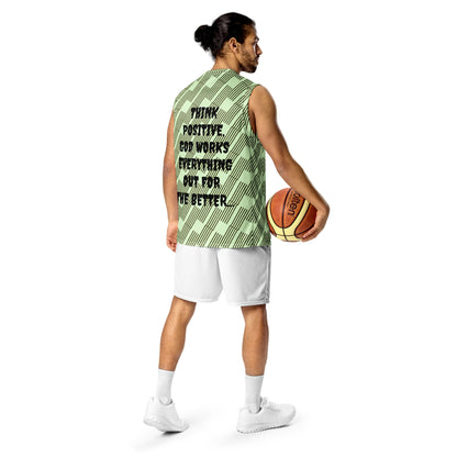 D.J. Domo "In The Zone Think Positive" Unisex Basketball Jersey Green