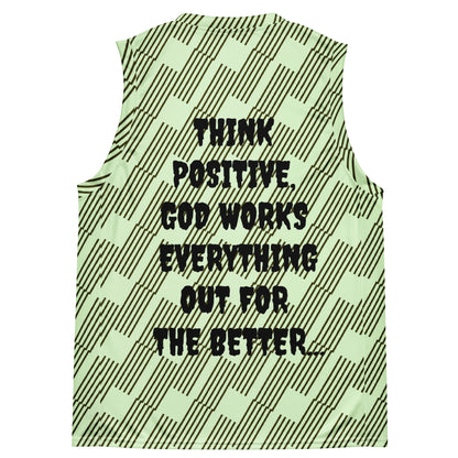 D.J. Domo "In The Zone Think Positive" Unisex Basketball Jersey Green