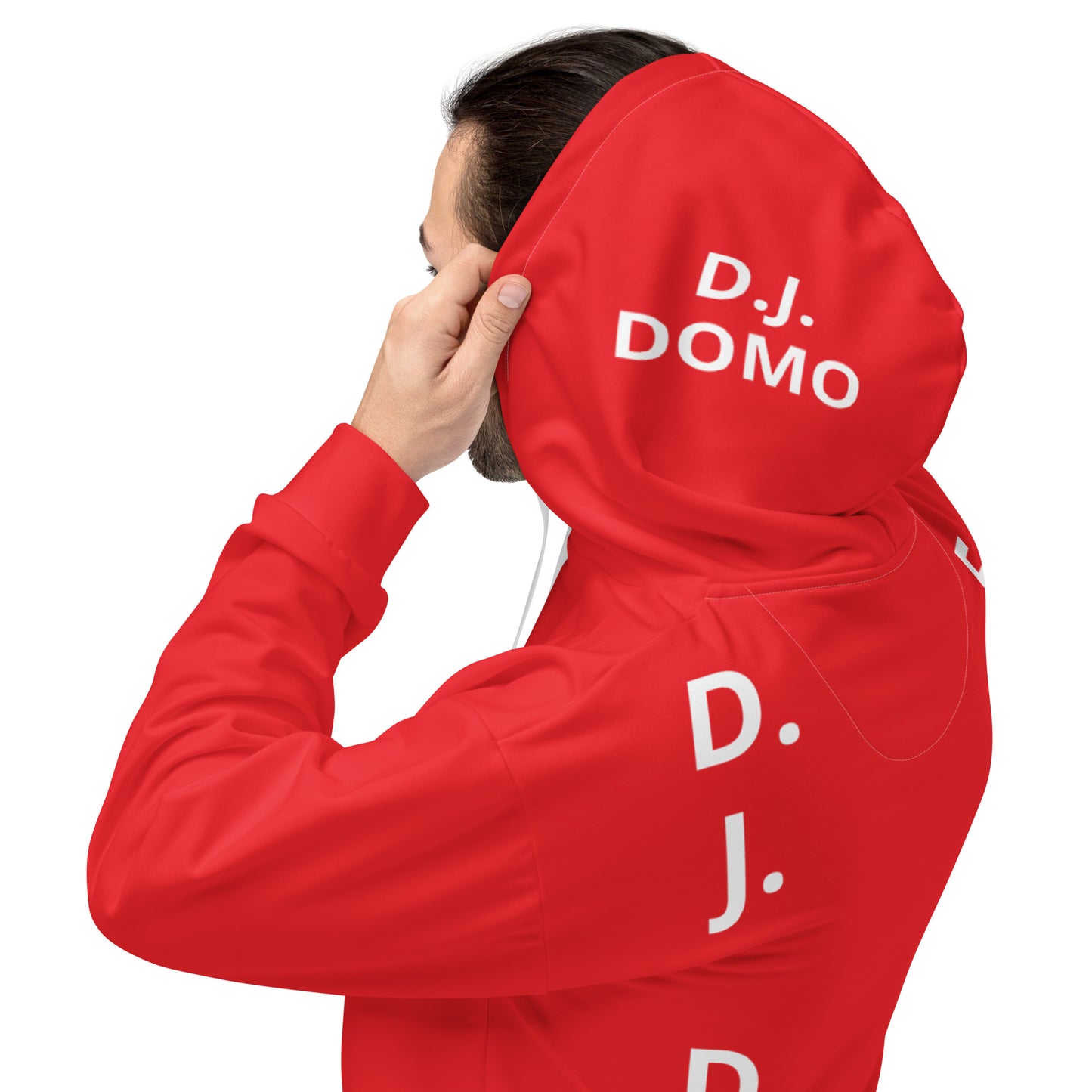 D.J. Domo "Est" Unisex Hoodie Red/White