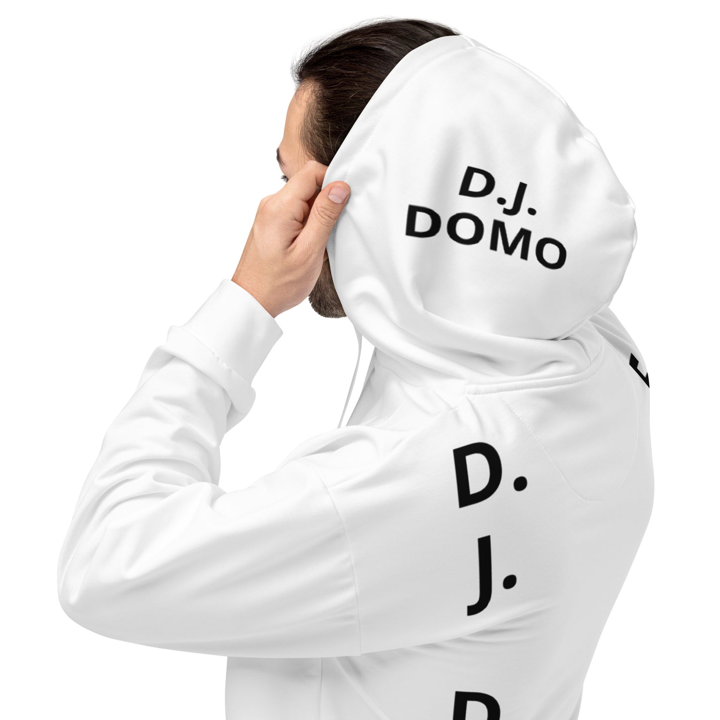 D.J. Domo "Est" Unisex Hoodie White/Black