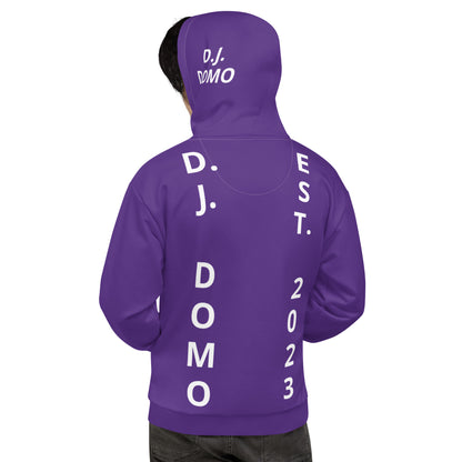 D.J. Domo "Est" Unisex Hoodie Purple/White