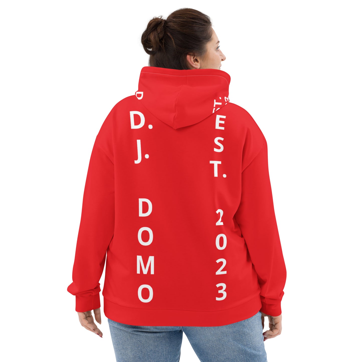 D.J. Domo "Est" Unisex Hoodie Red/White