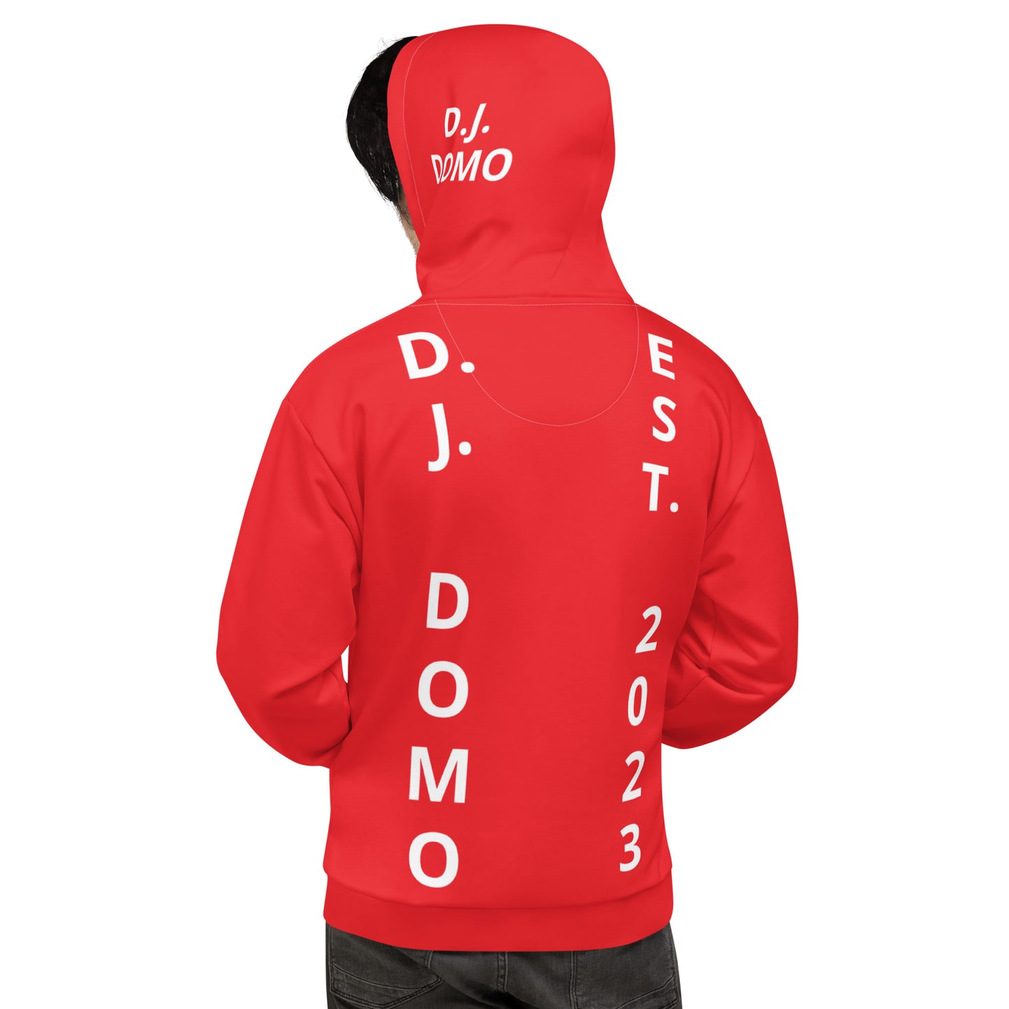 D.J. Domo "Est" Unisex Hoodie Red/White