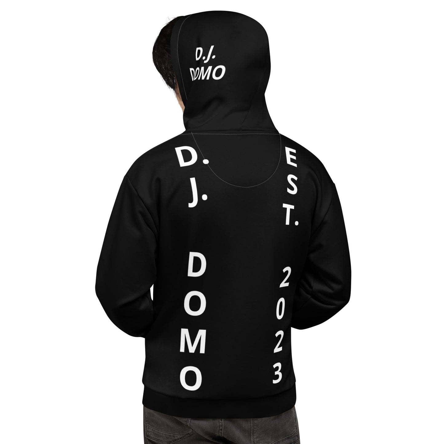 D.J. Domo "Est" Unisex Hoodie Black/White