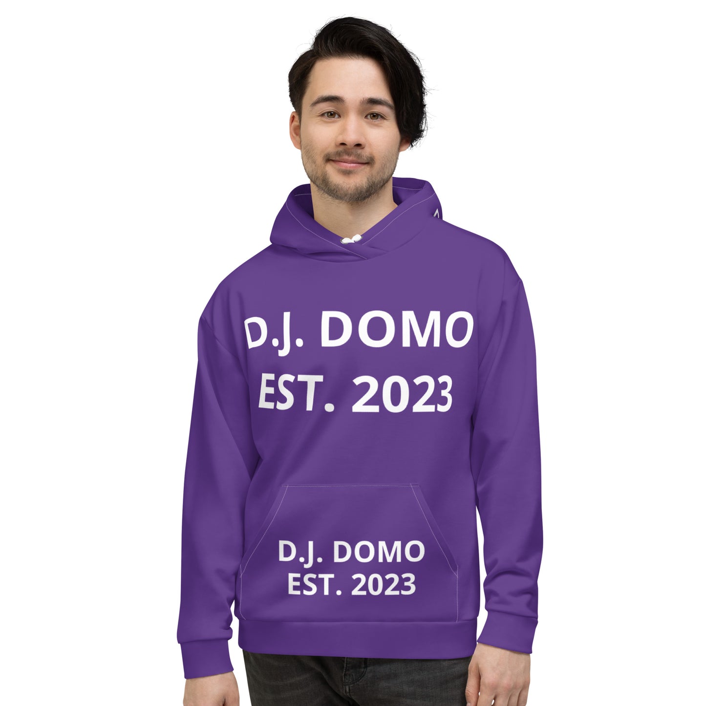 D.J. Domo "Est" Unisex Hoodie Purple/White