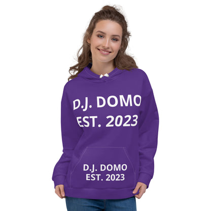 D.J. Domo "Est" Unisex Hoodie Purple/White