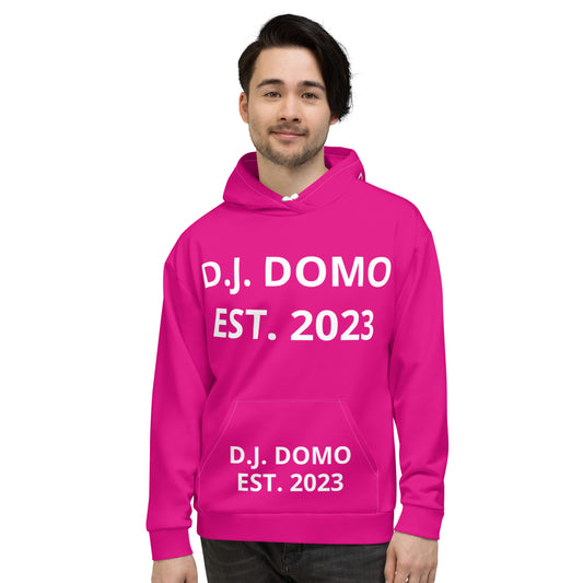 D.J. Domo "Est" Unisex Hoodie Pink/White