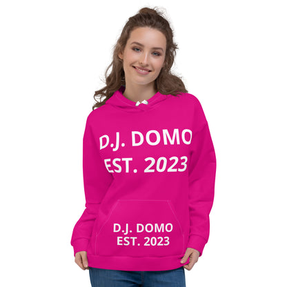 D.J. Domo "Est" Unisex Hoodie Pink/White