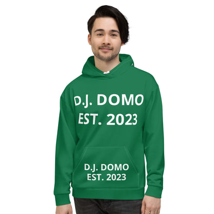 D.J. Domo "Est" Unisex Hoodie Green/White