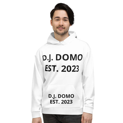 D.J. Domo "Est" Unisex Hoodie White/Black