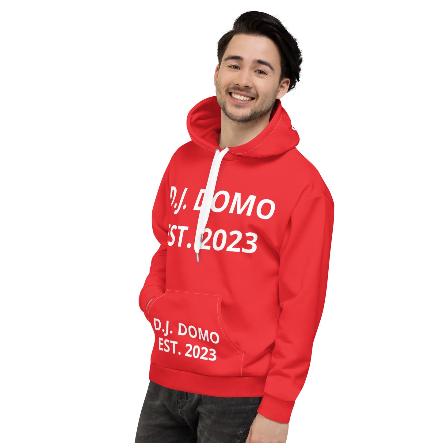 D.J. Domo "Est" Unisex Hoodie Red/White