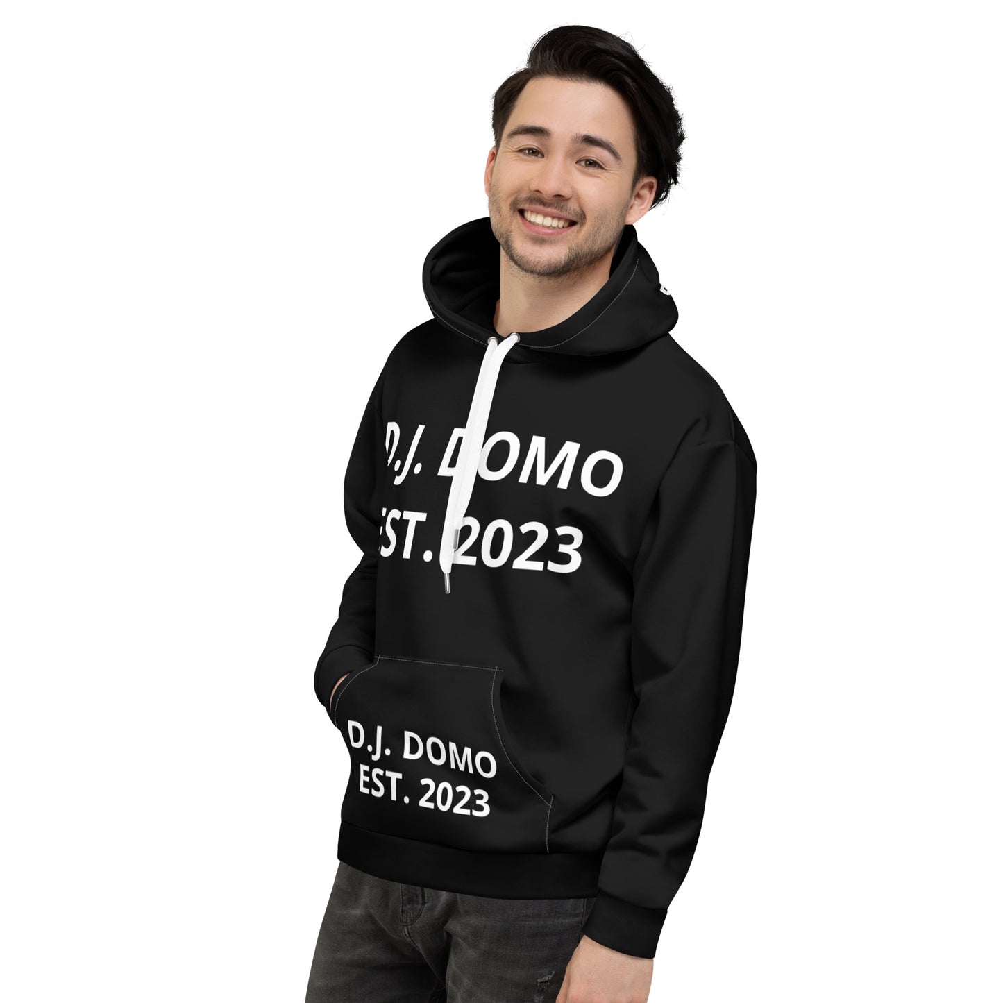 D.J. Domo "Est" Unisex Hoodie Black/White