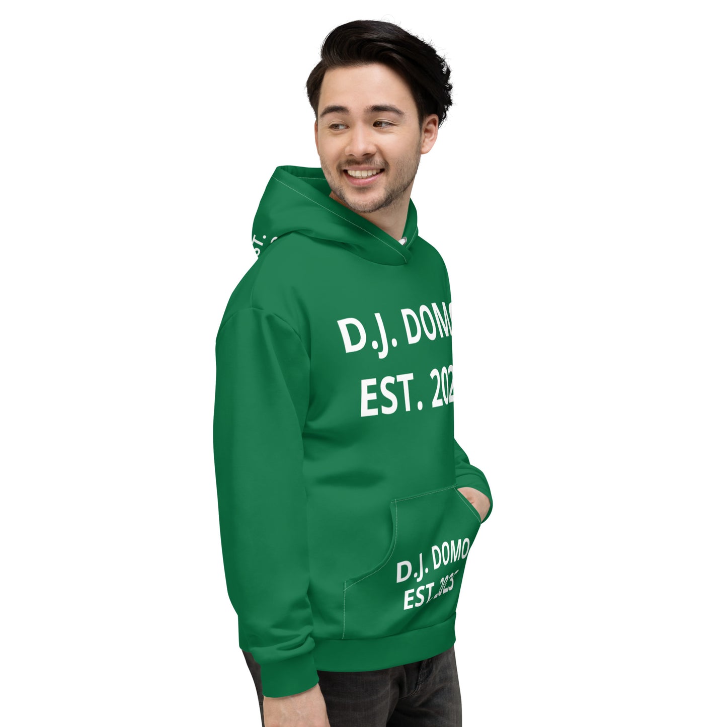 D.J. Domo "Est" Unisex Hoodie Green/White