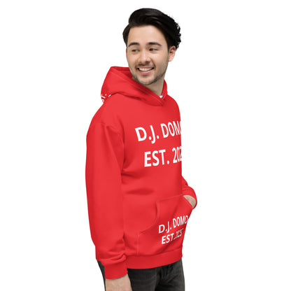 D.J. Domo "Est" Unisex Hoodie Red/White