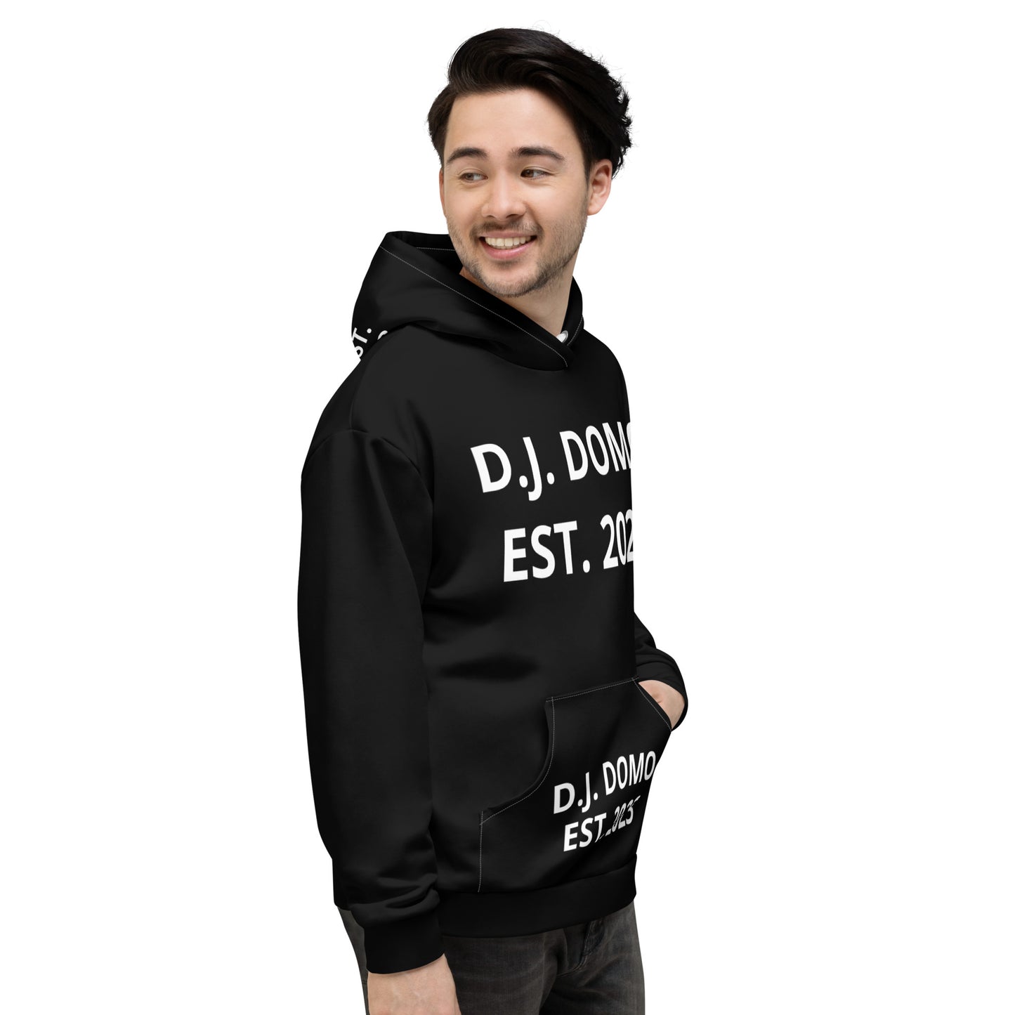 D.J. Domo "Est" Unisex Hoodie Black/White