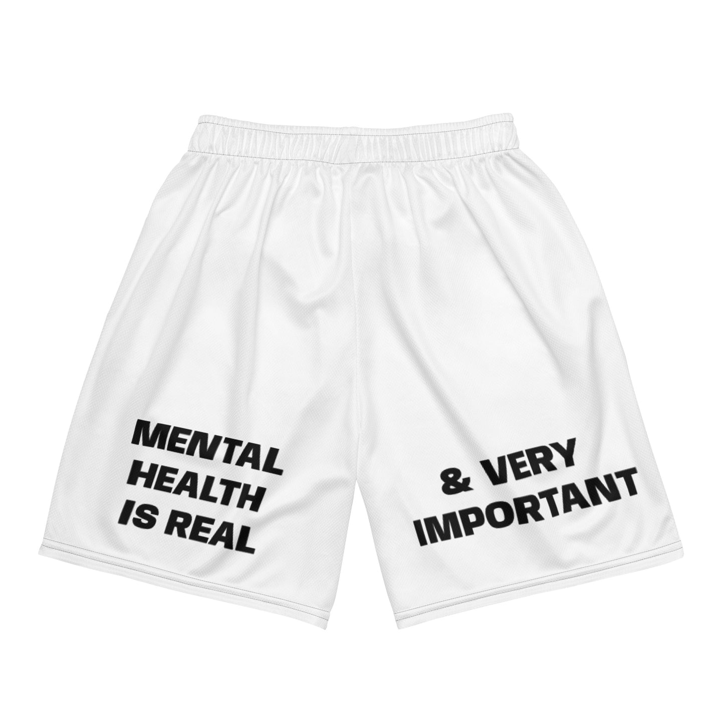 D.J. Domo "Mental Health yournotalone" Unisex Mesh Shorts White/Black