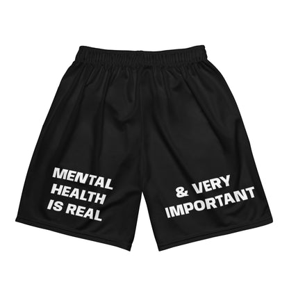 D.J. Domo "Mental Health yournotalone" Unisex Mesh Shorts Black/White