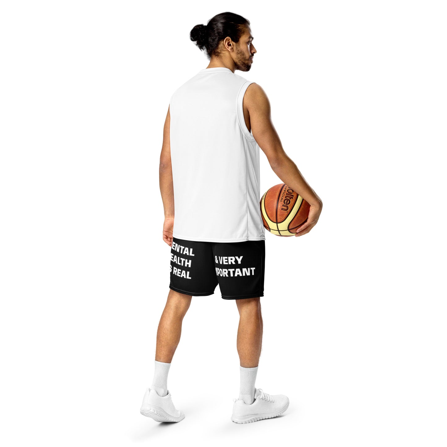 D.J. Domo "Mental Health yournotalone" Unisex Mesh Shorts Black/White