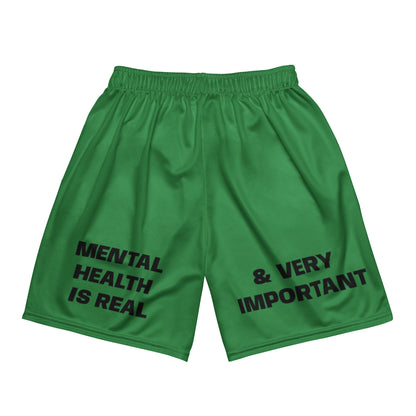 D.J. Domo "Mental Health yournotalone" Unisex Mesh Shorts Green/Black