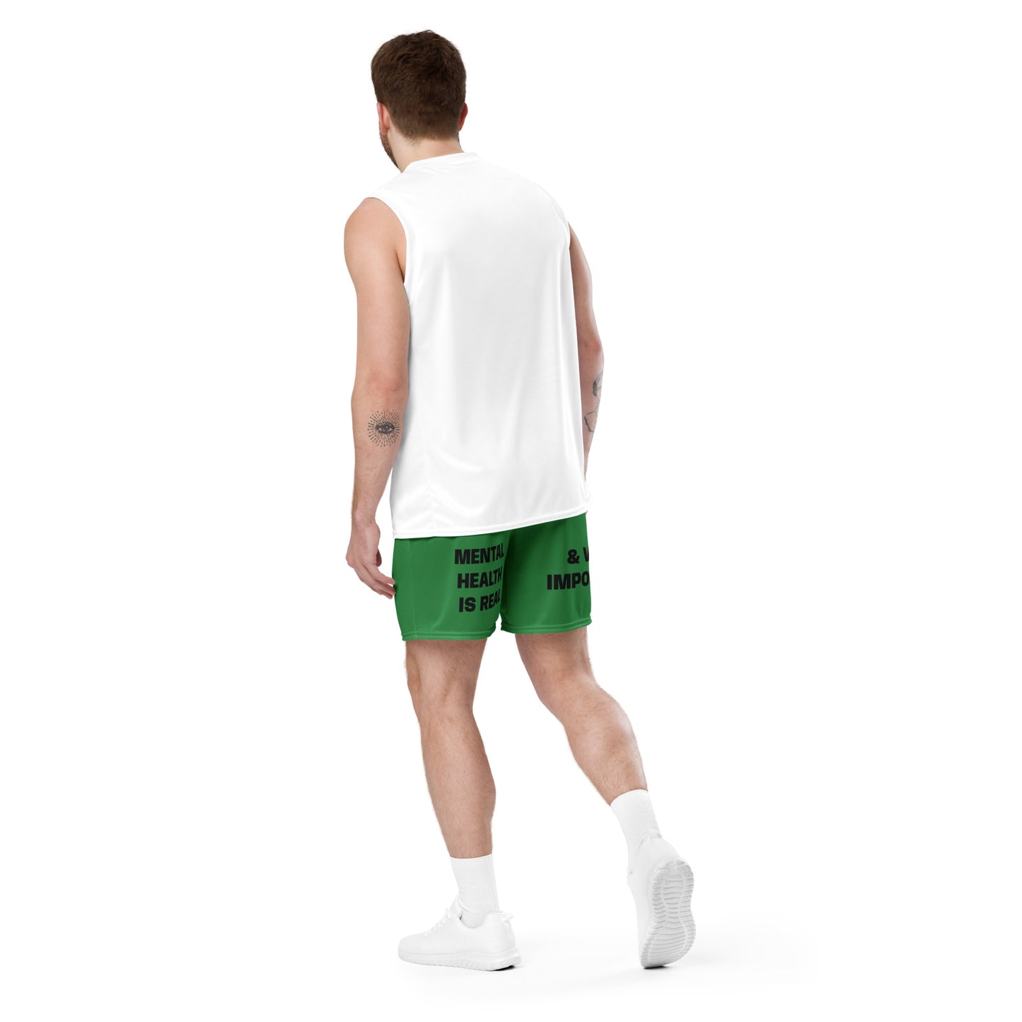 D.J. Domo "Mental Health yournotalone" Unisex Mesh Shorts Green/Black