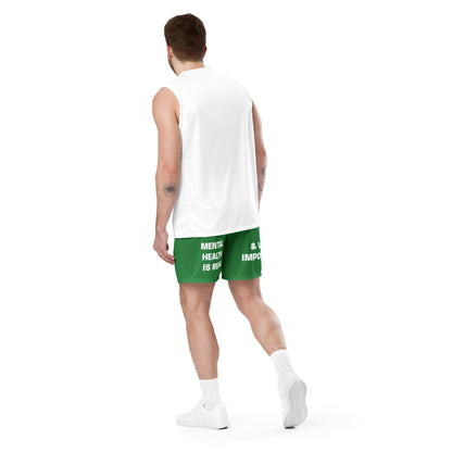 D.J. Domo "Mental Health yournotalone" Unisex Mesh Shorts Green/White