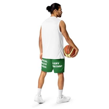 D.J. Domo "Mental Health yournotalone" Unisex Mesh Shorts Green/White