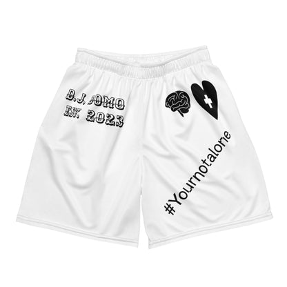 D.J. Domo "Mental Health yournotalone" Unisex Mesh Shorts White/Black