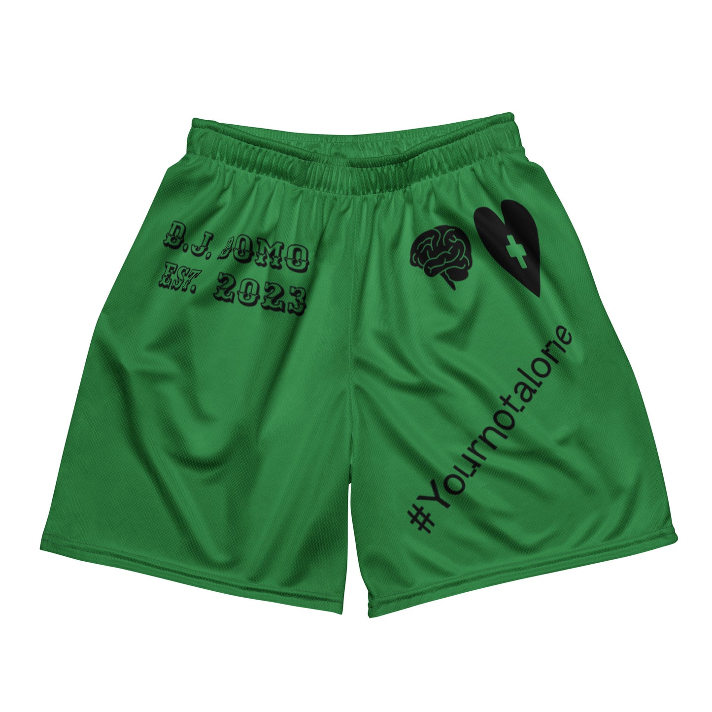 D.J. Domo "Mental Health yournotalone" Unisex Mesh Shorts Green/Black