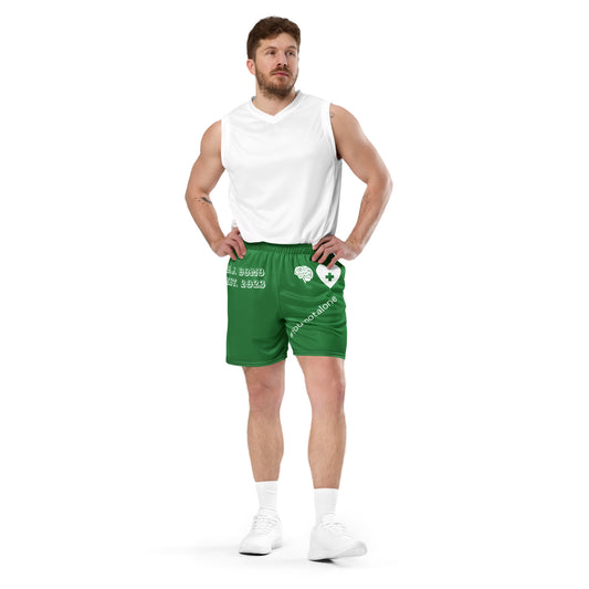 D.J. Domo "Mental Health yournotalone" Unisex Mesh Shorts Green/White