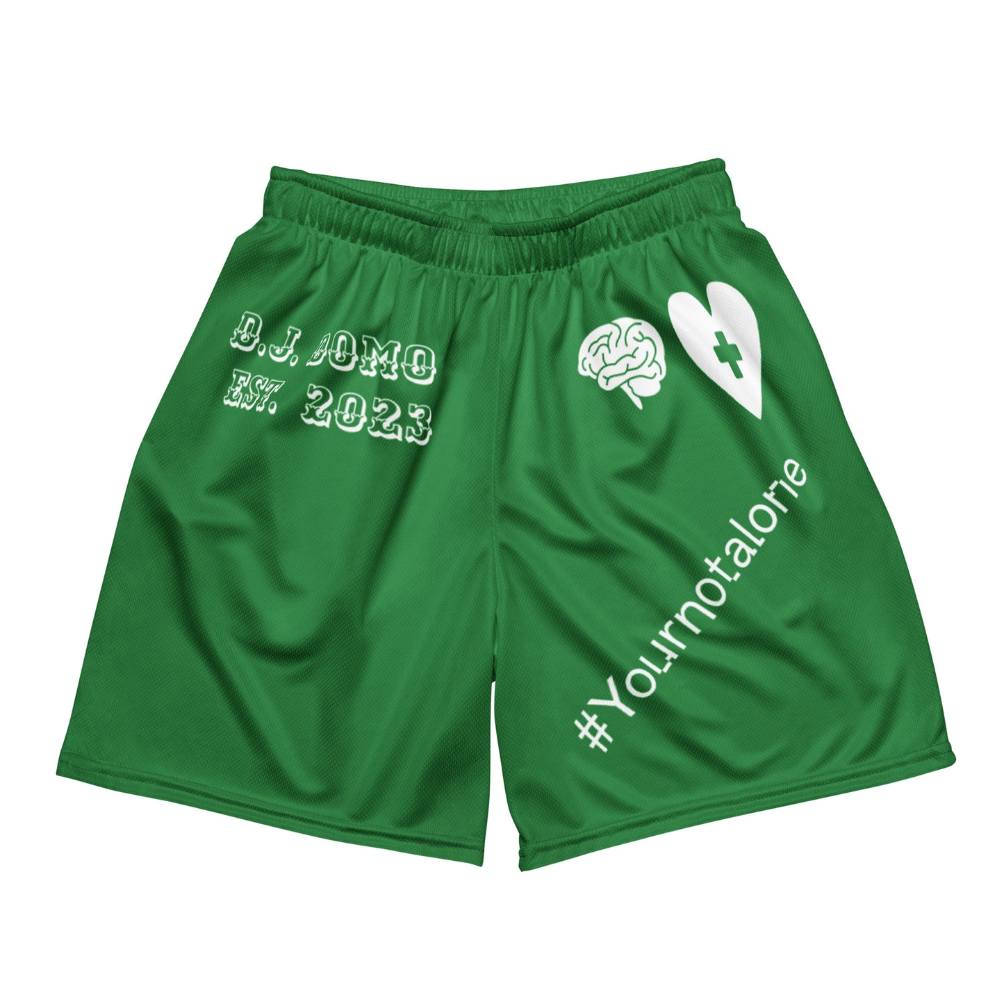 D.J. Domo "Mental Health yournotalone" Unisex Mesh Shorts Green/White