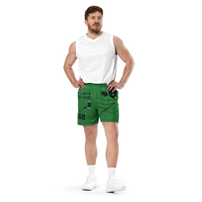 D.J. Domo "Mental Health 988" Unisex Mesh Shorts Green/Black