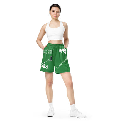 D.J. Domo "Mental Health 988" Unisex Mesh Shorts Green/White