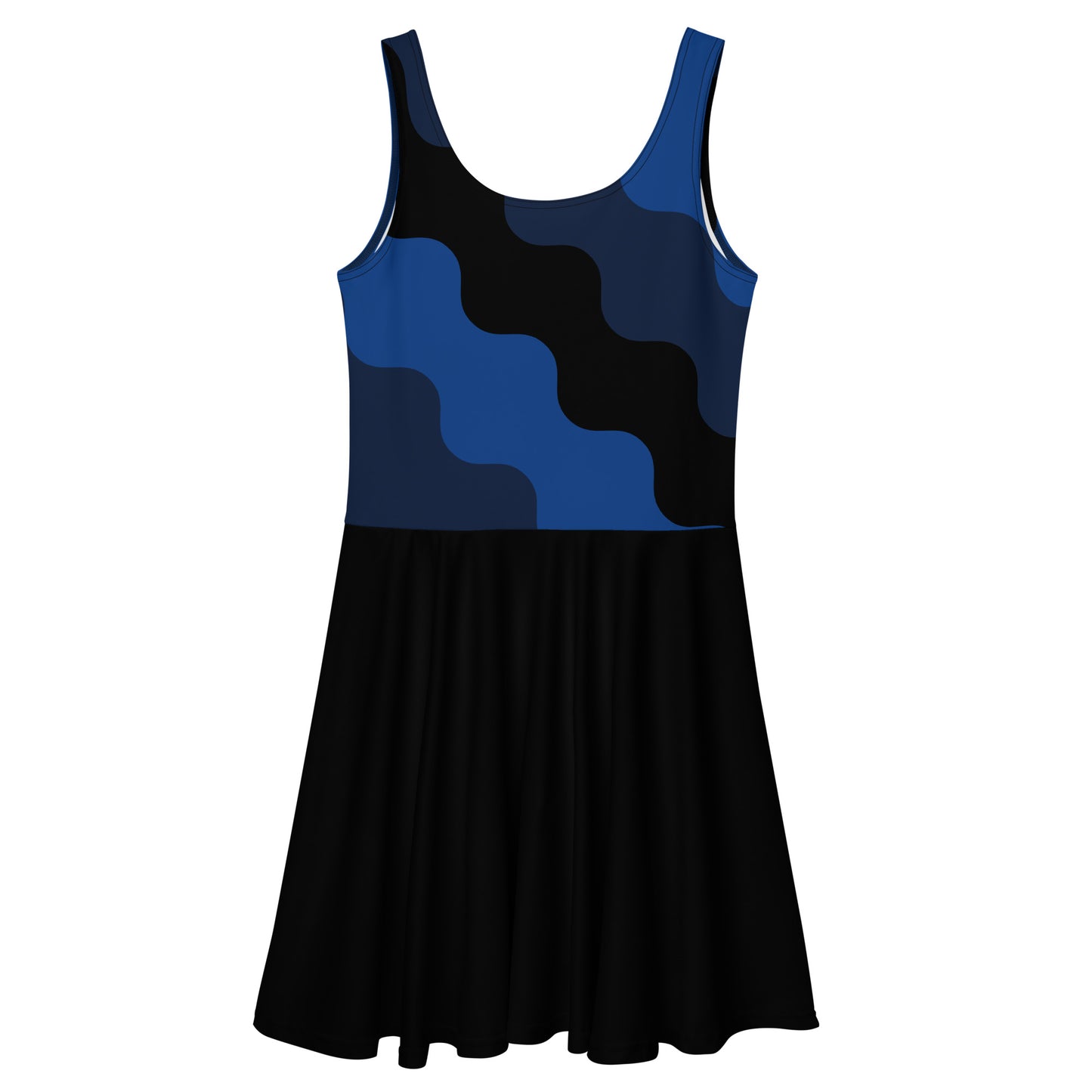 D.J. Domo "Cursive Top" Skater Dress Black/Blue/White