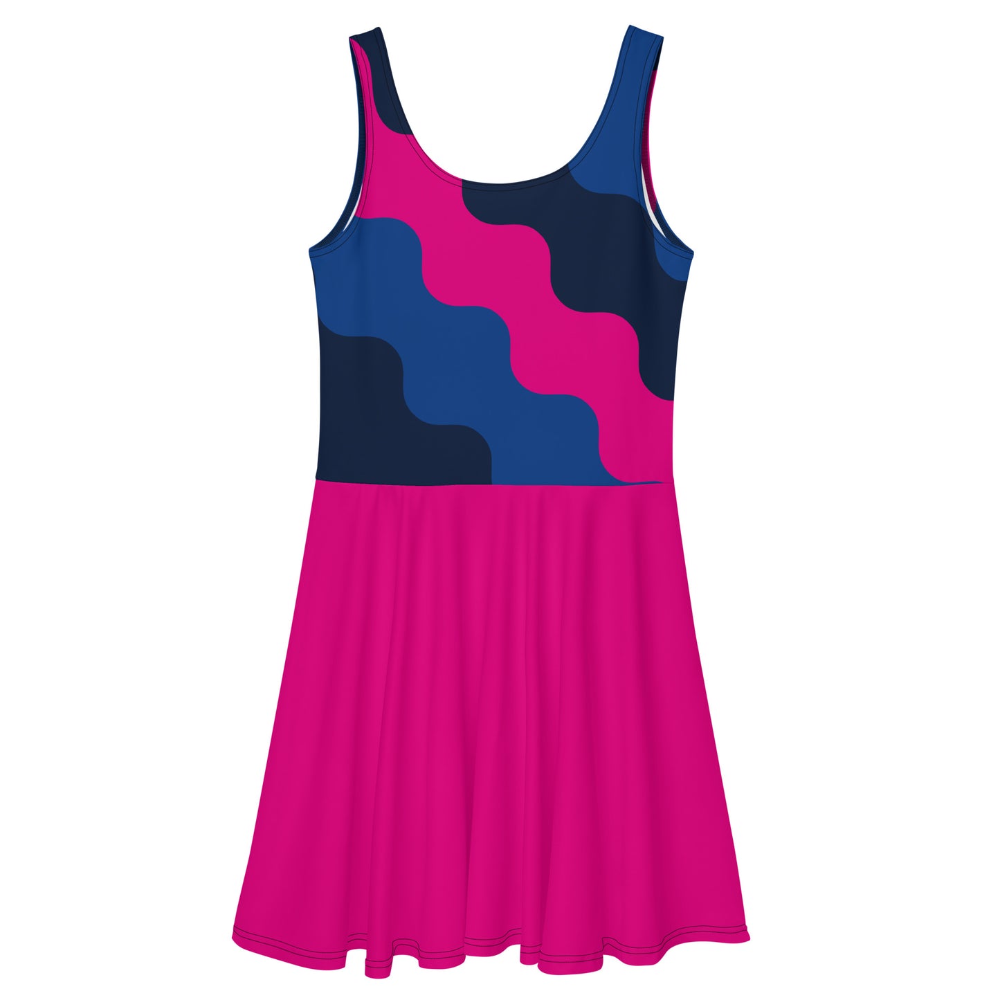 D.J. Domo "Cursive Top" Skater Dress Pink/Blue/White