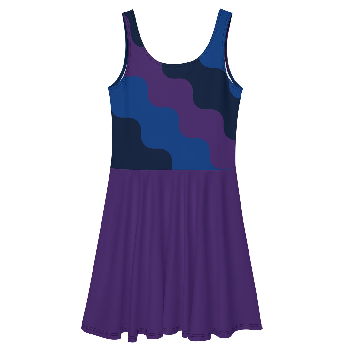 D.J. Domo "Cursive Top" Skater Dress Purple/Blue/White