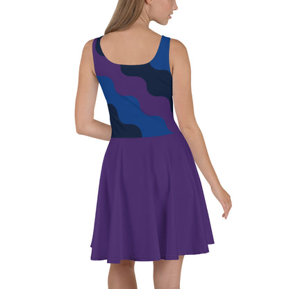 D.J. Domo "Cursive Top" Skater Dress Purple/Blue/White