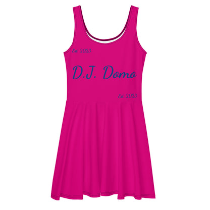 D.J. Domo "Cursive" Skater Dress Pink/Blue