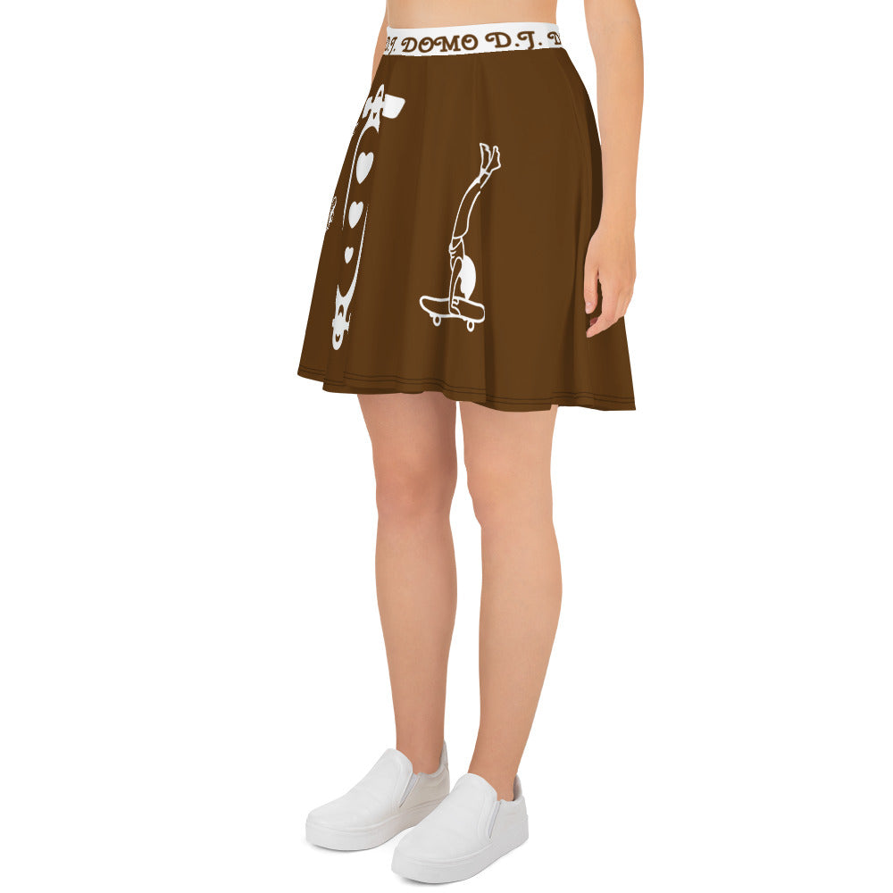 D.J. Domo Skater Skirt Brown/White